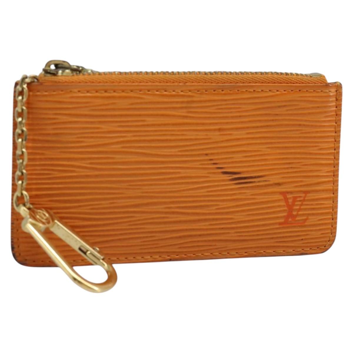 LOUIS VUITTON Epi Pochette Cles Coin Purse Orange Mandarin M6380H LV Auth 113585