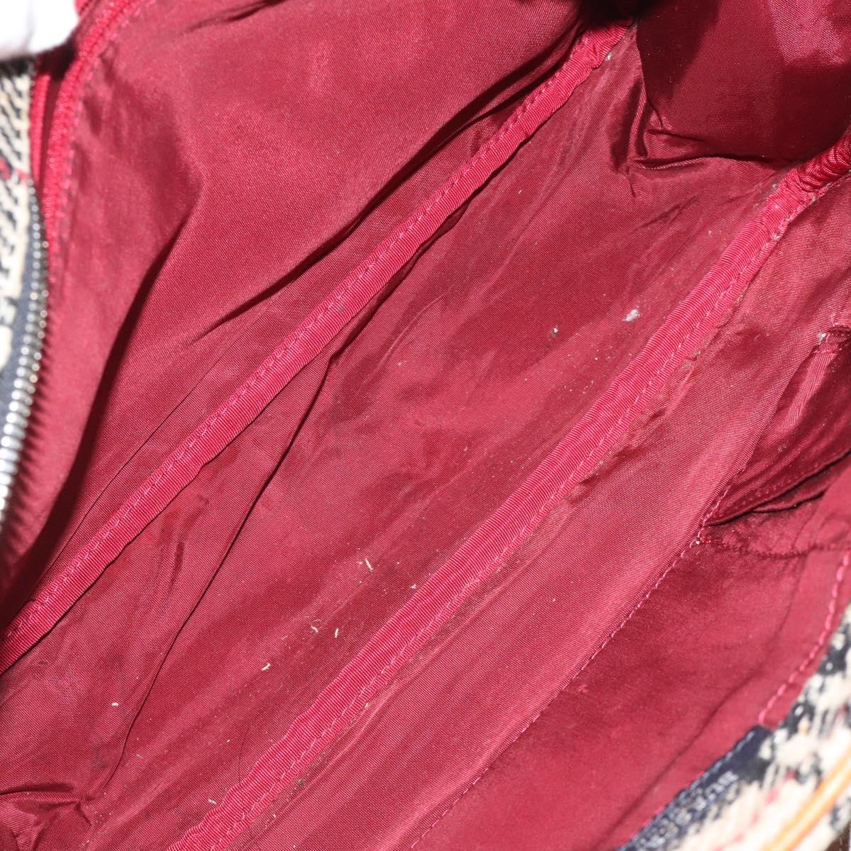 BURBERRY Nova Check Hand Bag Wool Beige Auth 113600