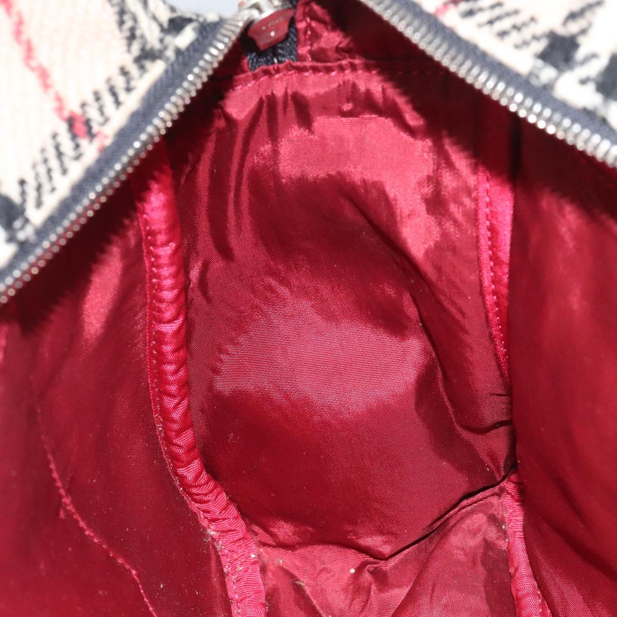 BURBERRY Nova Check Hand Bag Wool Beige Auth 113600