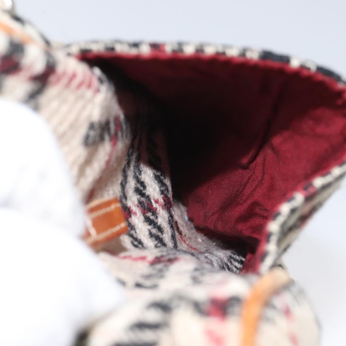 BURBERRY Nova Check Hand Bag Wool Beige Auth 113600