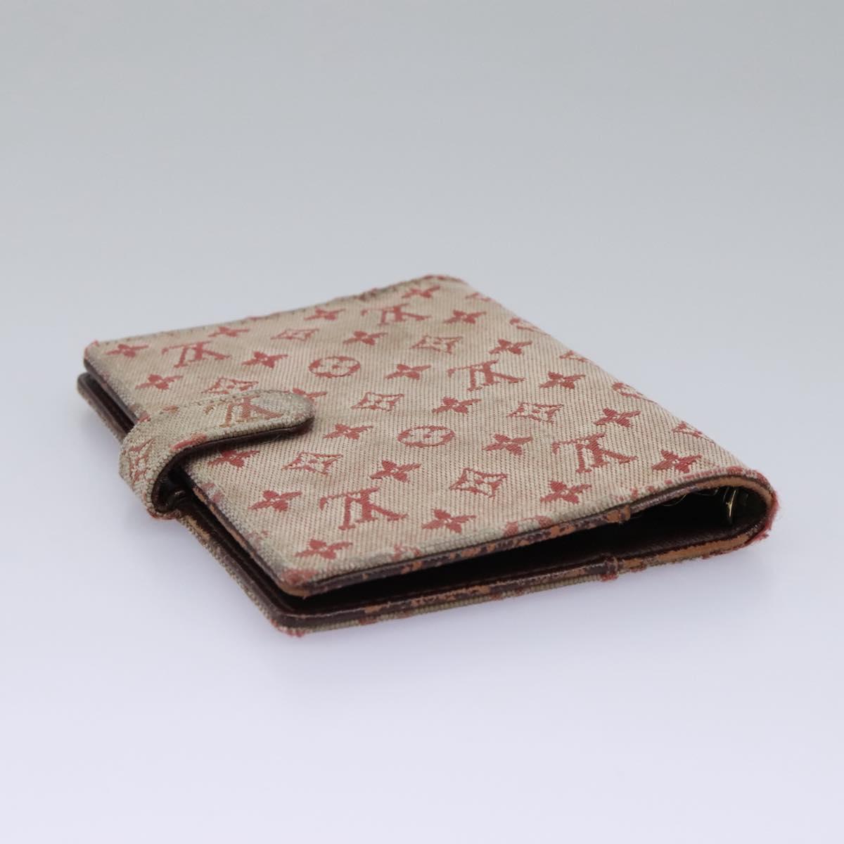LOUIS VUITTON Monogram Mini Agenda PM Day Planner Cover Red R20912 Auth 113615