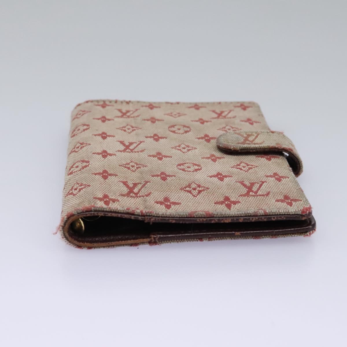 LOUIS VUITTON Monogram Mini Agenda PM Day Planner Cover Red R20912 Auth 113615