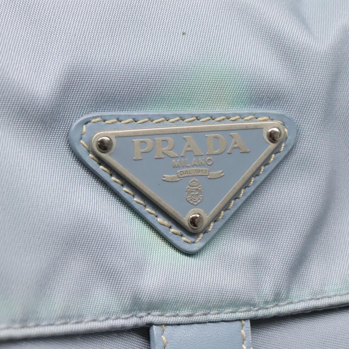 PRADA Shoulder Bag Nylon Light Blue Auth 113631