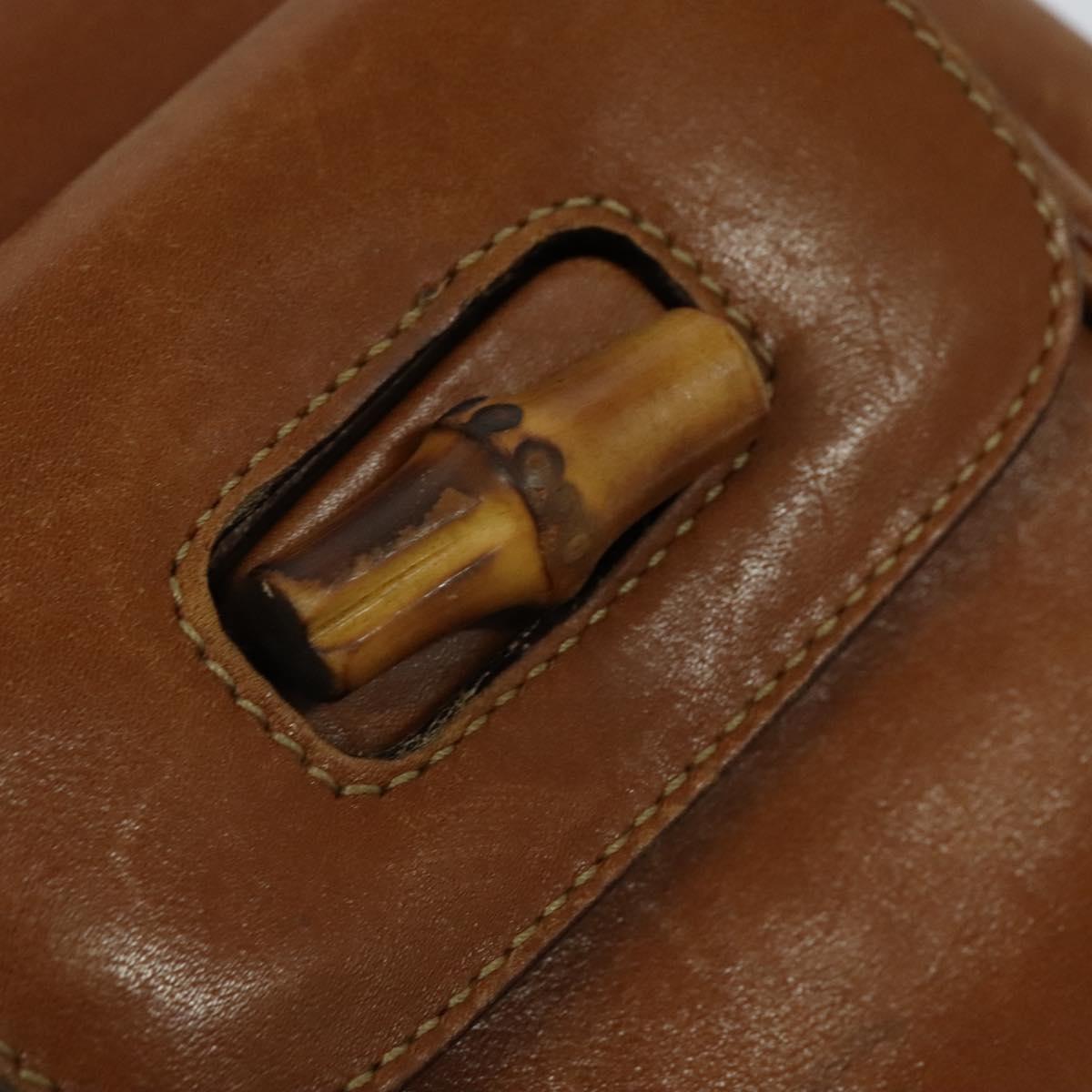 GUCCI Bamboo Backpack Leather Brown 003 1956 0030 Auth 113656