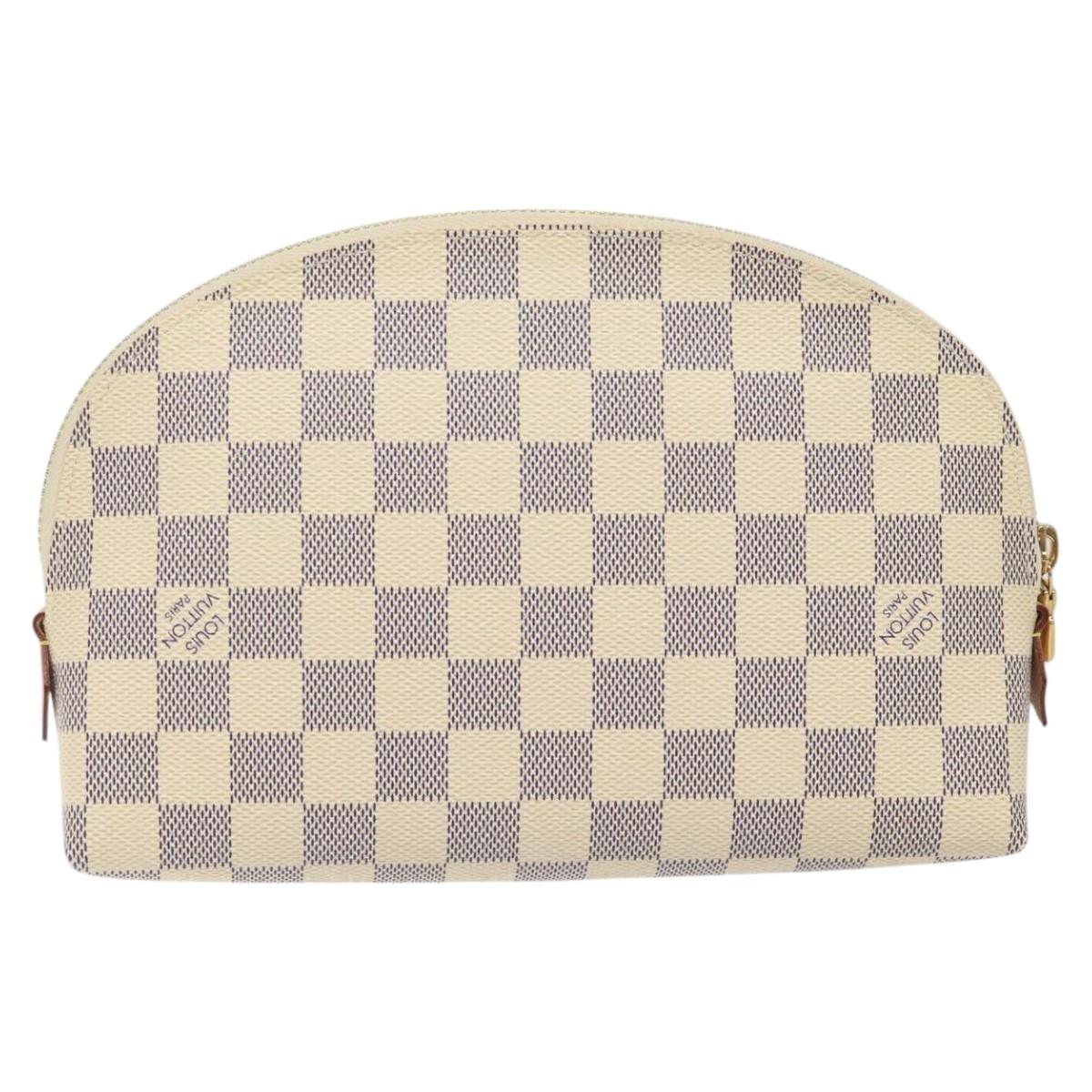 LOUIS VUITTON Damier Azur Pochette Cosmetic GM Pouch N23346 LV Auth 113671V