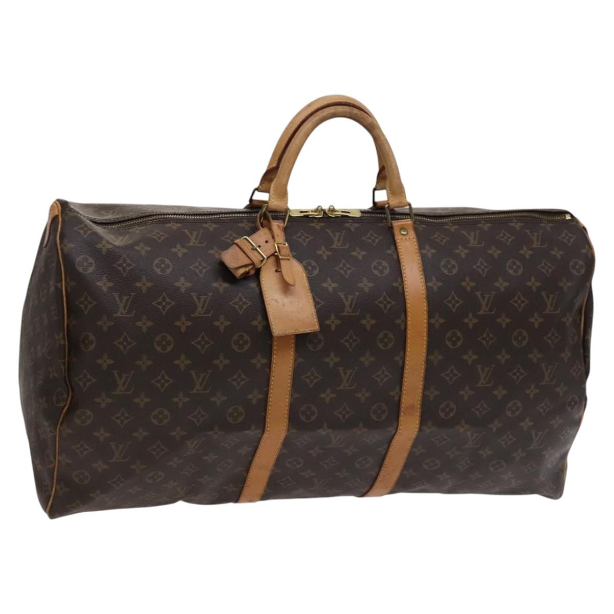 LOUIS VUITTON Monogram Keepall 60 Boston Bag M41422 LV Auth 113682