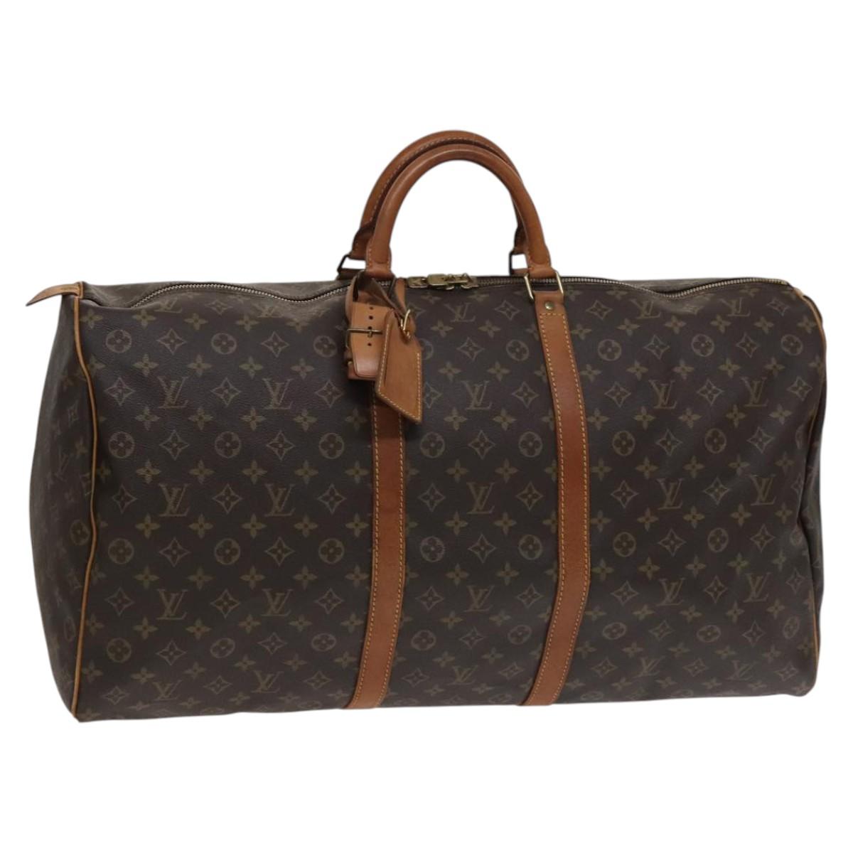 LOUIS VUITTON Monogram Keepall 60 Boston Bag M41422 LV Auth 113686
