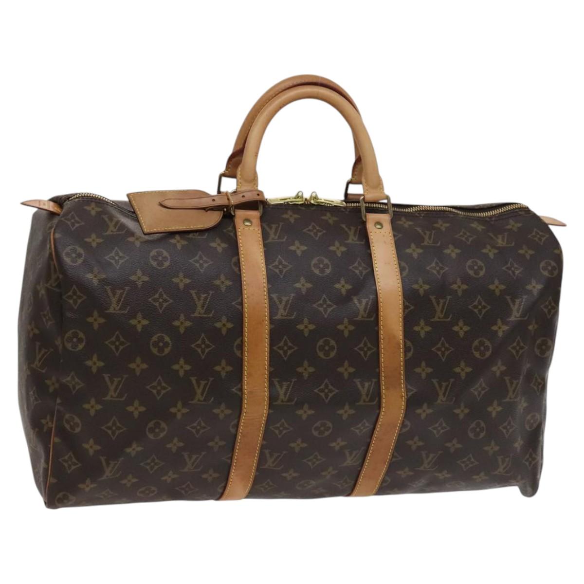 LOUIS VUITTON Monogram Keepall 50 Boston Bag M41426 LV Auth 113687