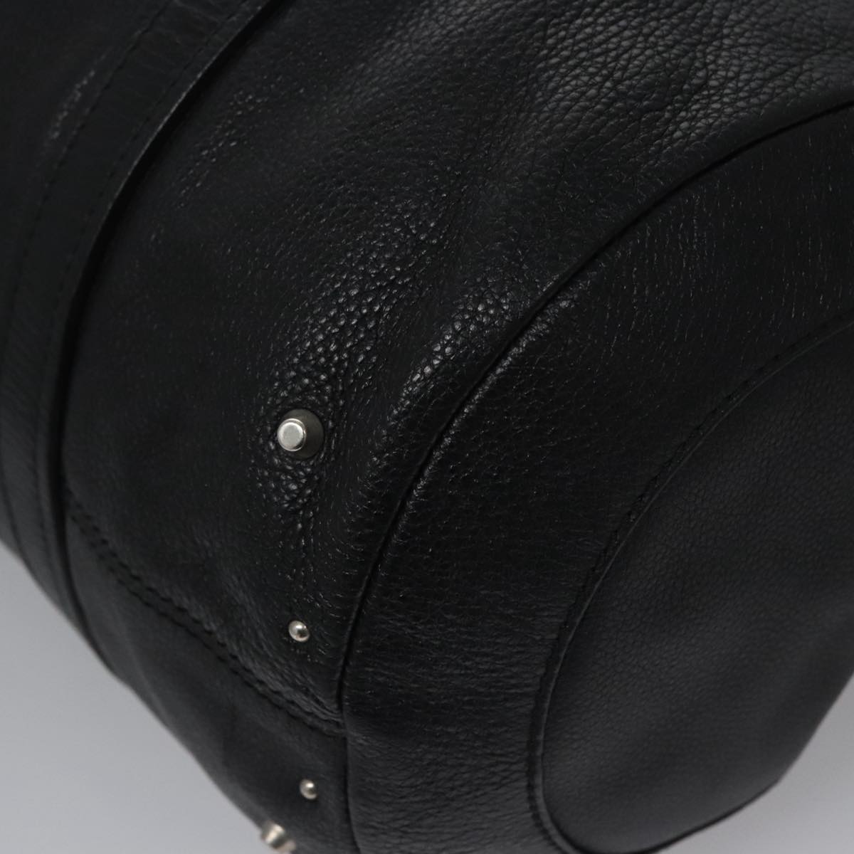 Chloe Mr Paddington Hand Bag Leather Black Silver Auth 113730V