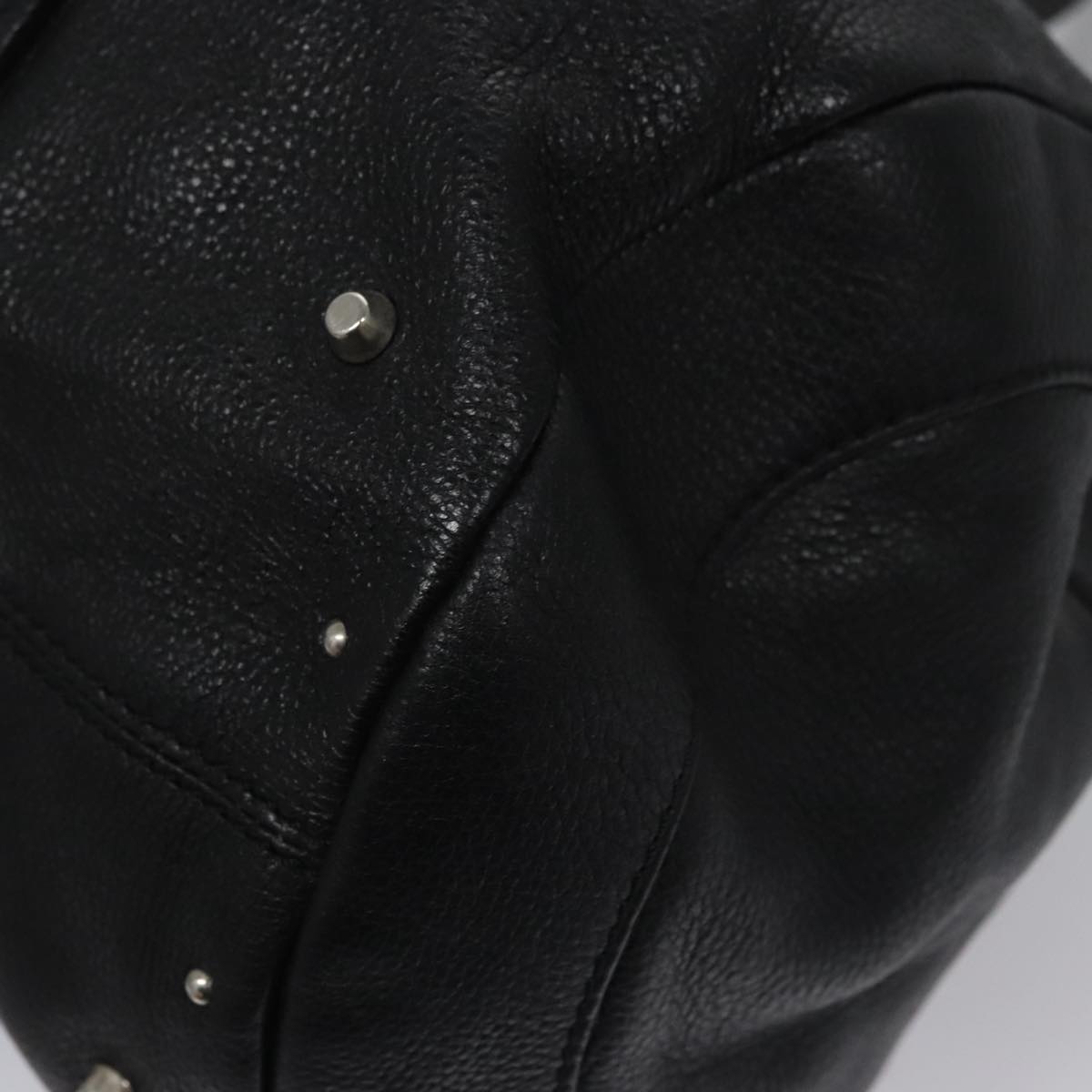 Chloe Mr Paddington Hand Bag Leather Black Silver Auth 113730V