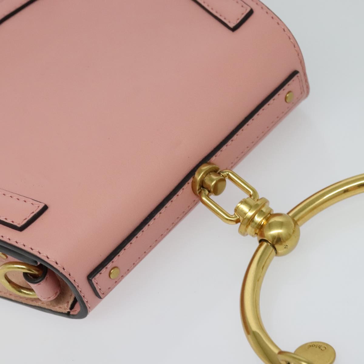 Chloe Nile Hand Bag Leather 2way Pink Gold Auth 113735V