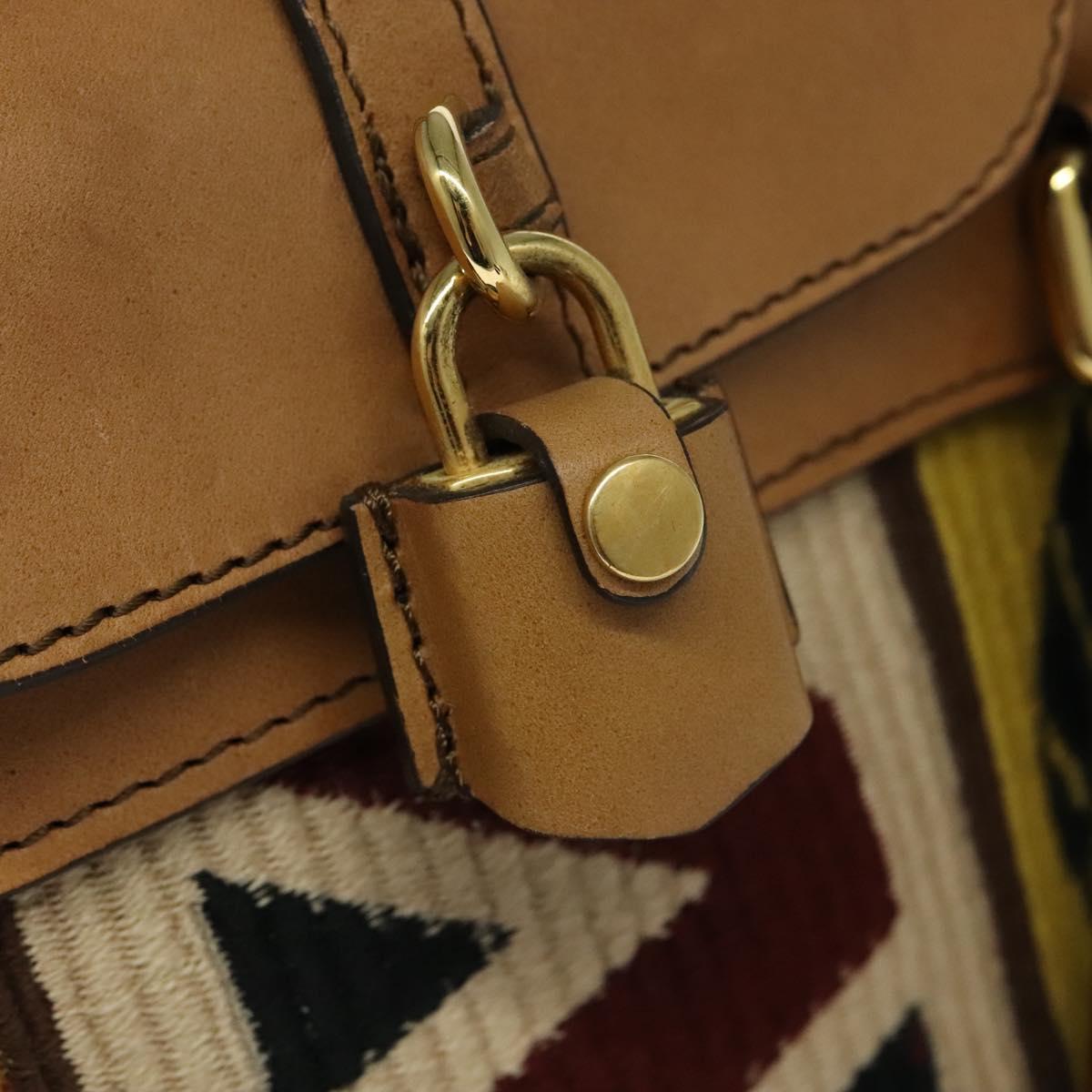 BURBERRY Hand Bag Leather 2way Beige Auth 113749V