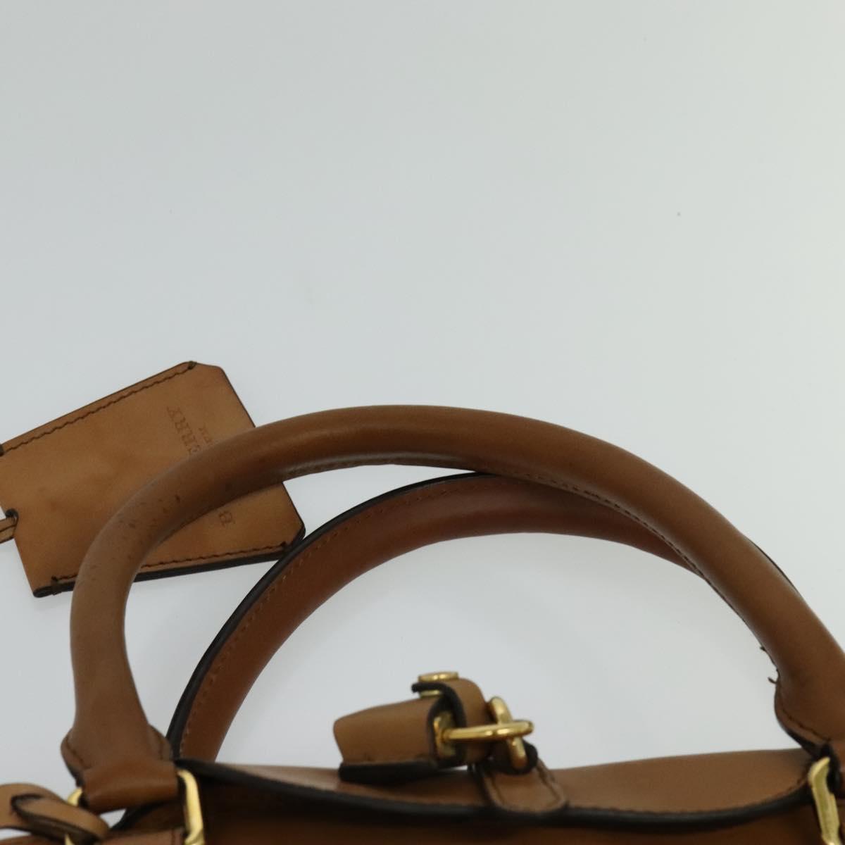 BURBERRY Hand Bag Leather 2way Beige Auth 113749V