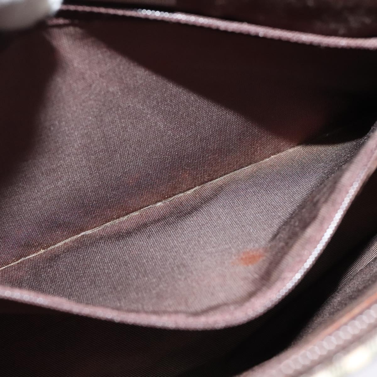 BURBERRY Nova Check Shoulder Bag Canvas Leather Beige Brown Silver Auth 113752