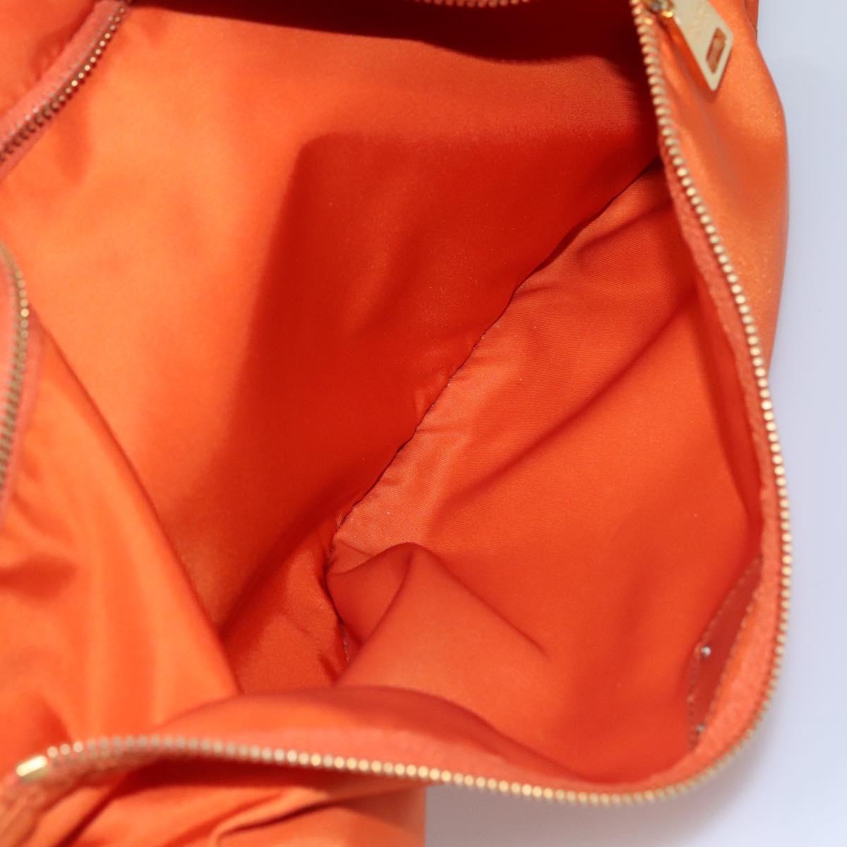 PRADA Shoulder Bag Nylon Orange Gold Auth 113766V