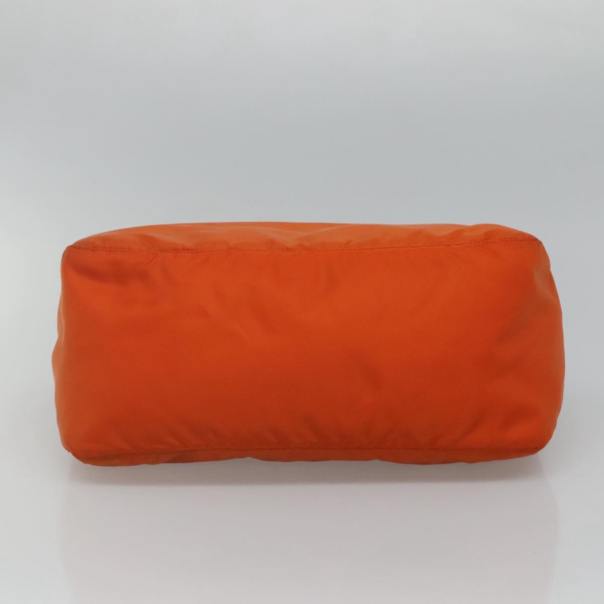 PRADA Shoulder Bag Nylon Orange Gold Auth 113766V