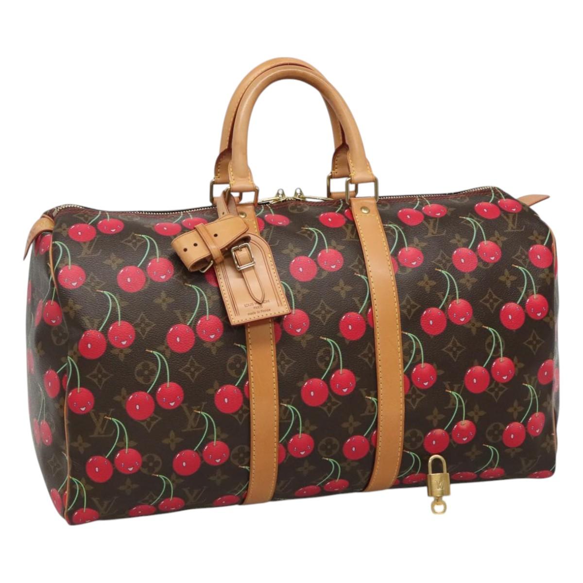 LOUIS VUITTON Monogram Cherry Keepall 45 Boston Bag M95011 LV Auth 113808SAM