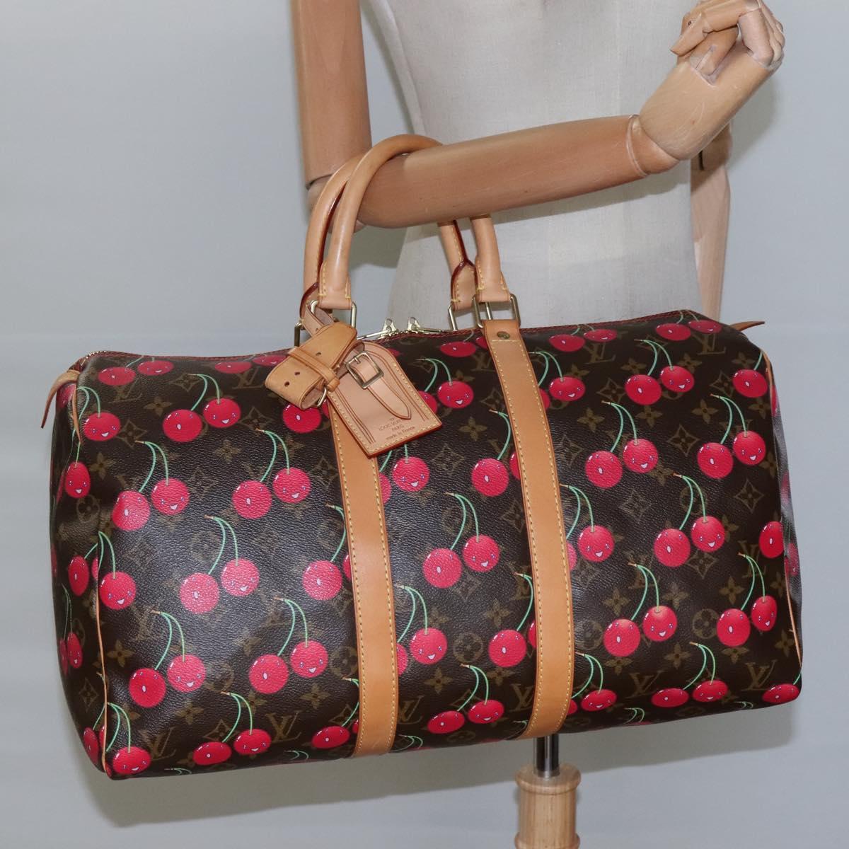 LOUIS VUITTON Monogram Cherry Keepall 45 Boston Bag M95011 LV Auth 113808SAM