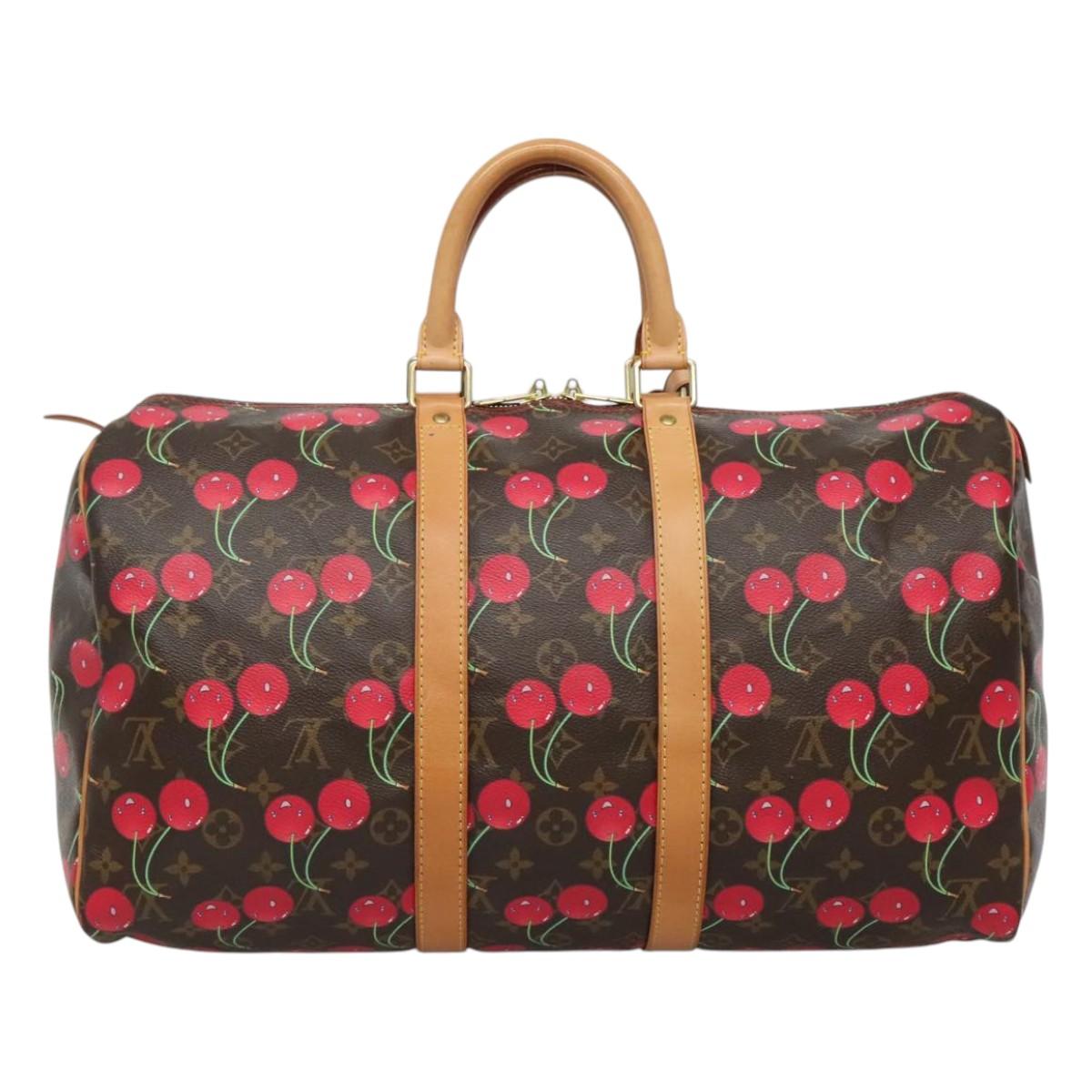 LOUIS VUITTON Monogram Cherry Keepall 45 Boston Bag M95011 LV Auth 113808SAM