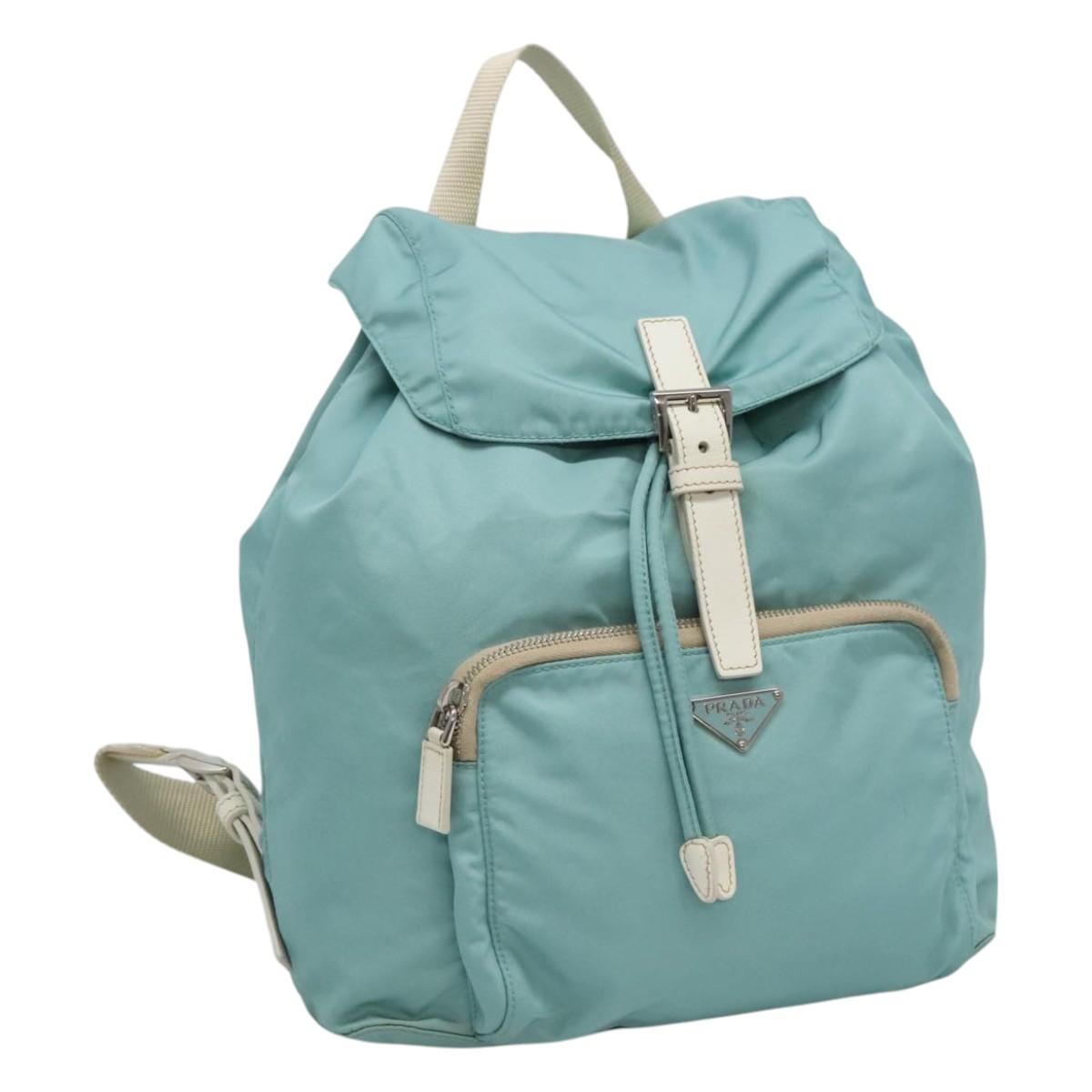 PRADA Backpack Nylon Light Blue Auth 113817V