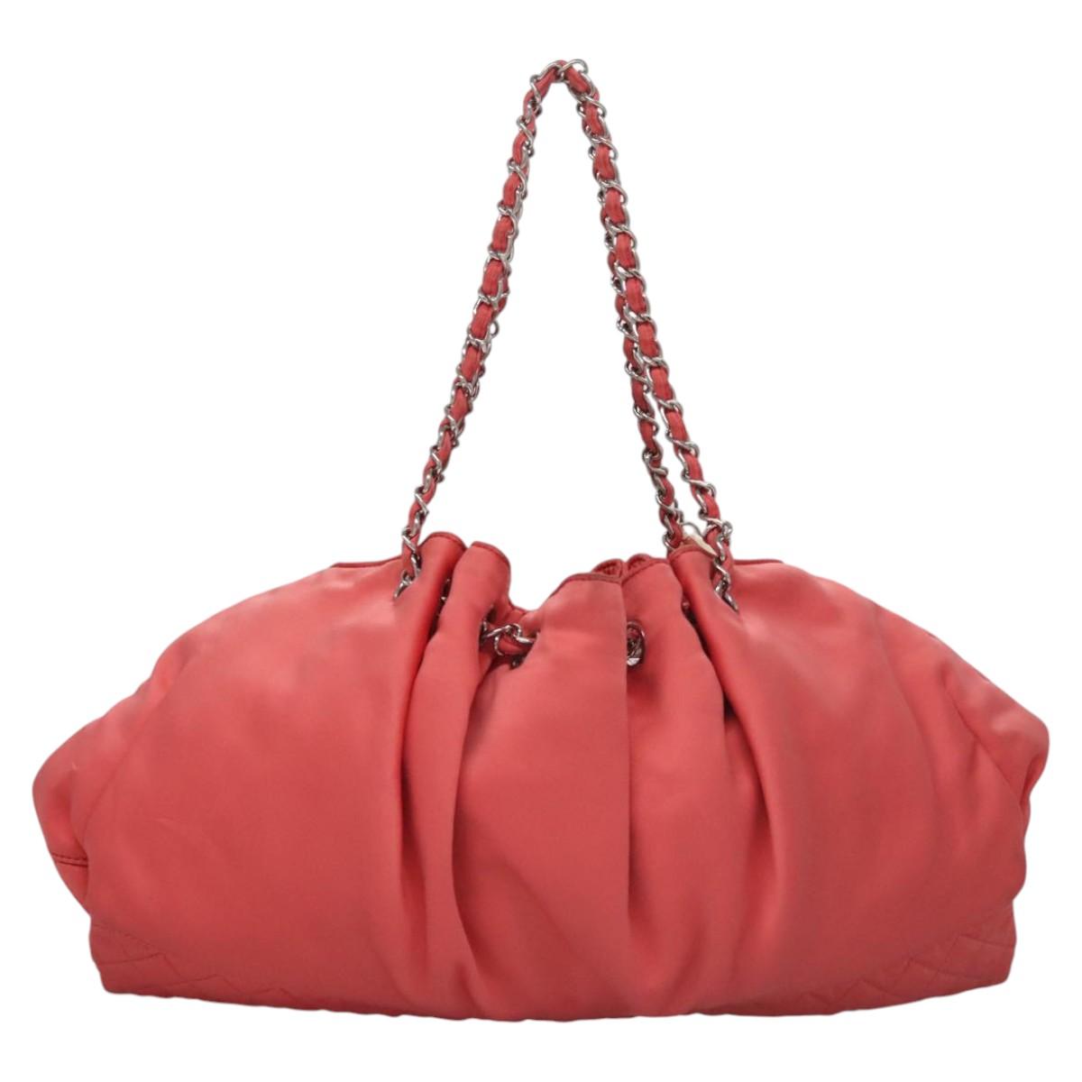 CHANEL Melrose Cabas Hand Bag Nylon Pink CC Auth 113819