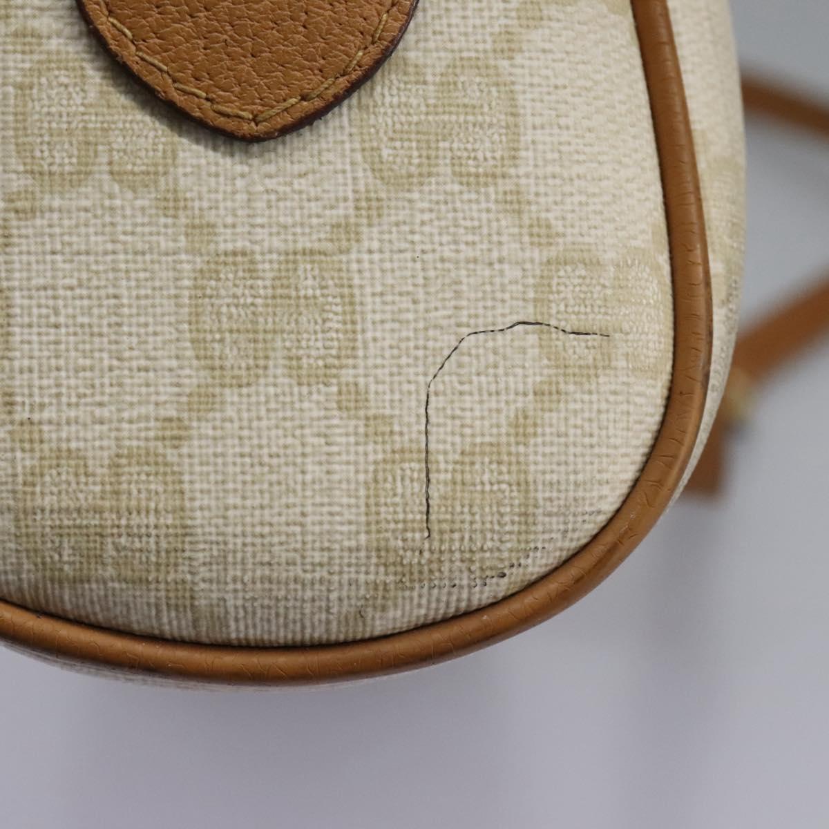 GUCCI GG Supreme Web Sherry Line Shoulder Bag PVC Beige Gold Auth 113857
