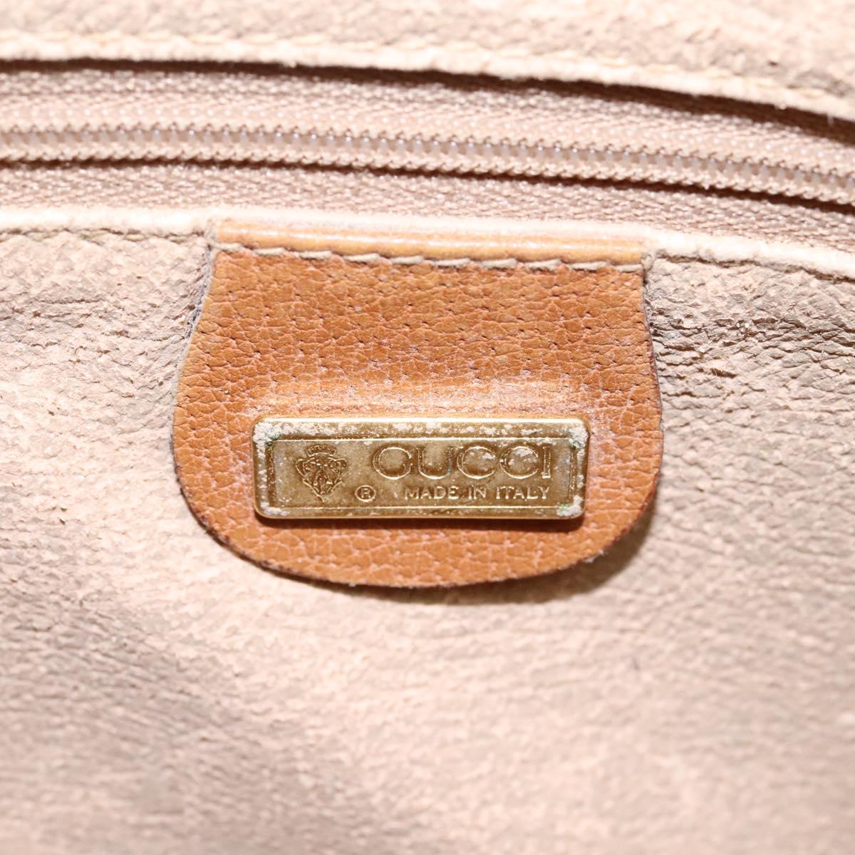 GUCCI GG Supreme Web Sherry Line Shoulder Bag PVC Beige Gold Auth 113857