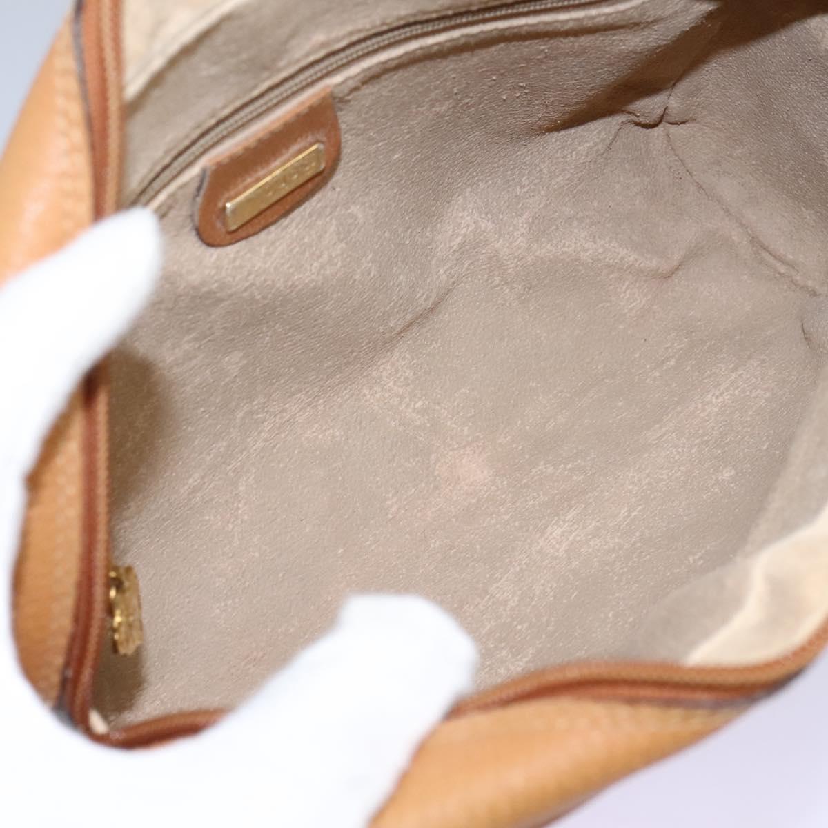 GUCCI GG Supreme Web Sherry Line Shoulder Bag PVC Beige Gold Auth 113857