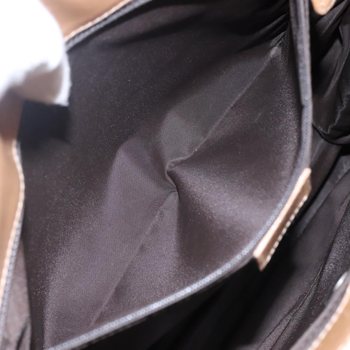 Christian Dior Trotter Canvas Tote Bag Brown Beige Silver Auth 113862