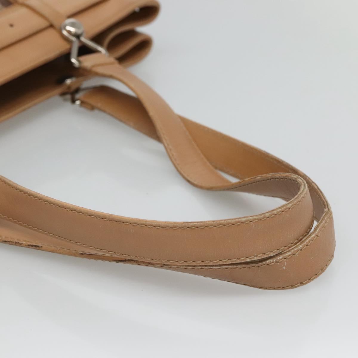 Christian Dior Trotter Canvas Tote Bag Brown Beige Silver Auth 113862