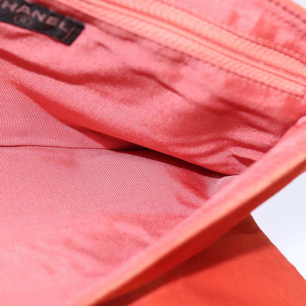 CHANEL Choco Bar Chain Shoulder Bag Suede Red CC Auth 113865