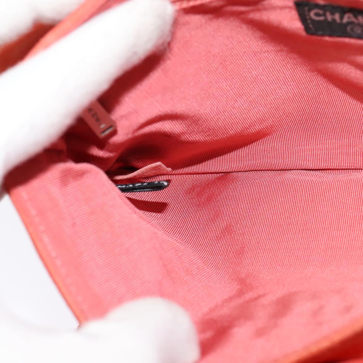 CHANEL Choco Bar Chain Shoulder Bag Suede Red CC Auth 113865