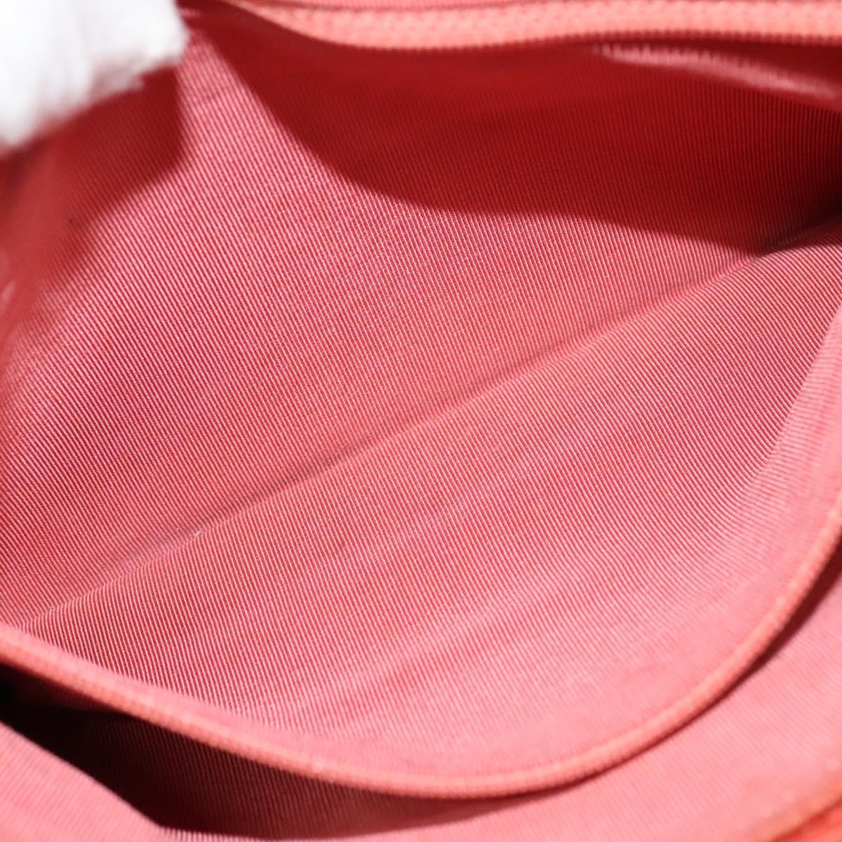 CHANEL Choco Bar Chain Shoulder Bag Suede Red CC Auth 113865