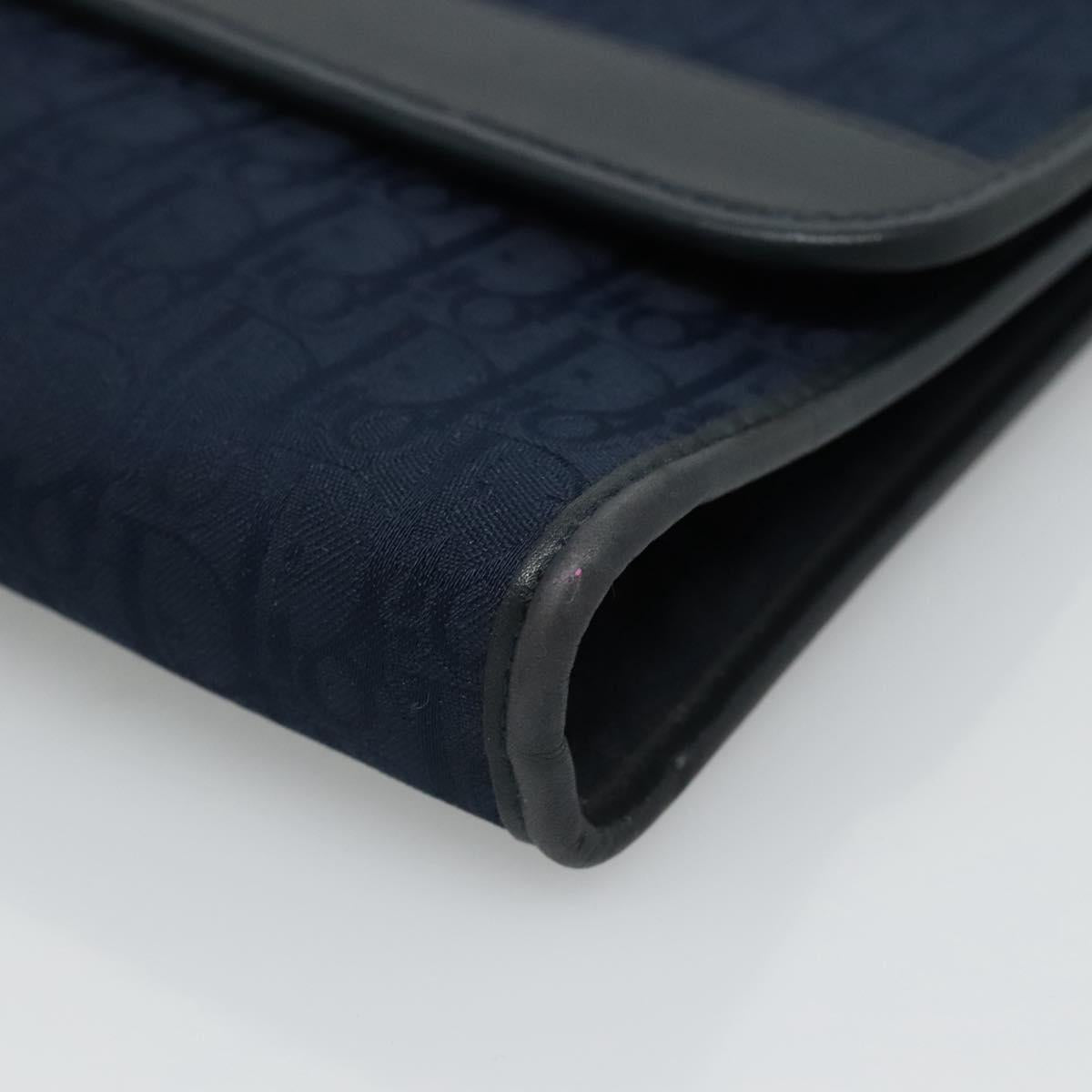 Christian Dior Trotter Canvas Chain Shoulder Bag Navy Auth 113931