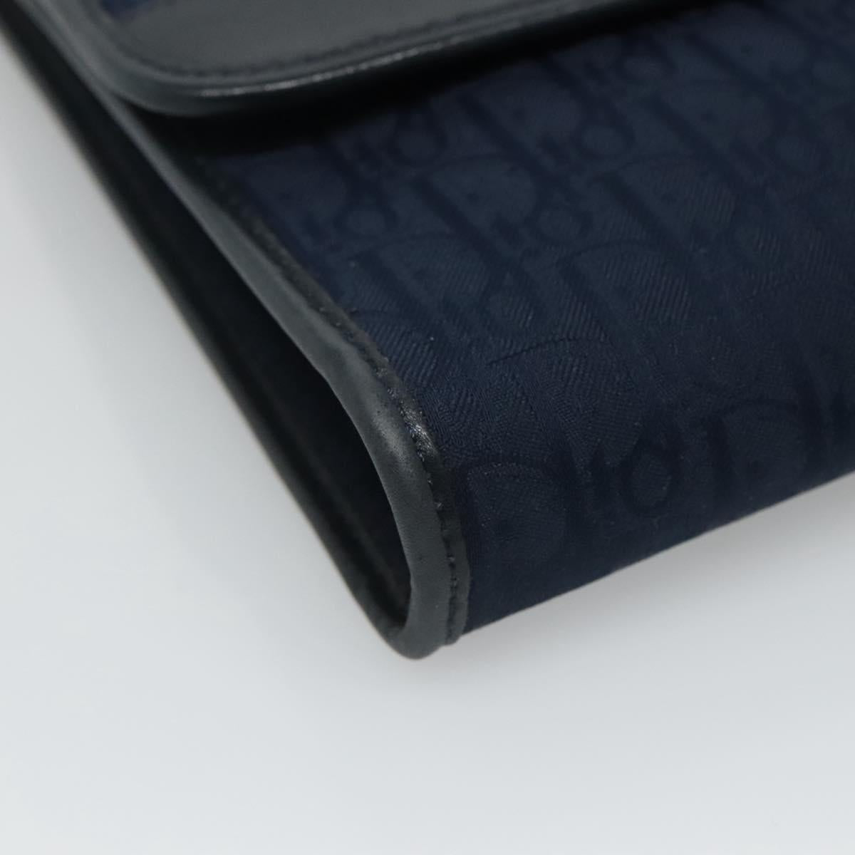 Christian Dior Trotter Canvas Chain Shoulder Bag Navy Auth 113931