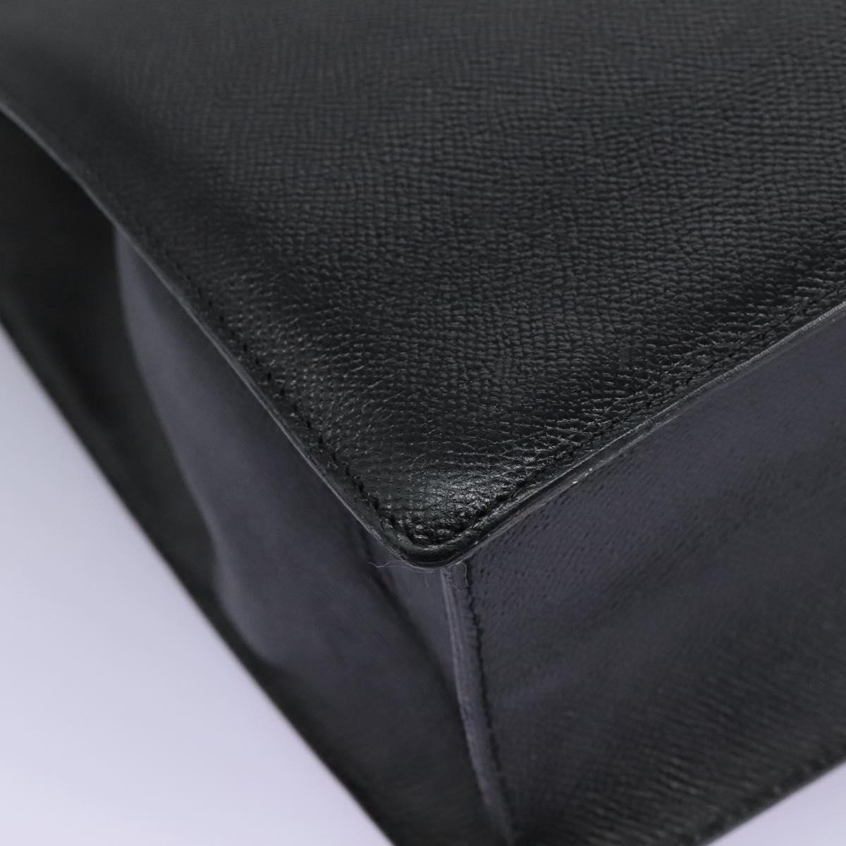 BVLGARI Hand Bag Leather Black Auth 113988