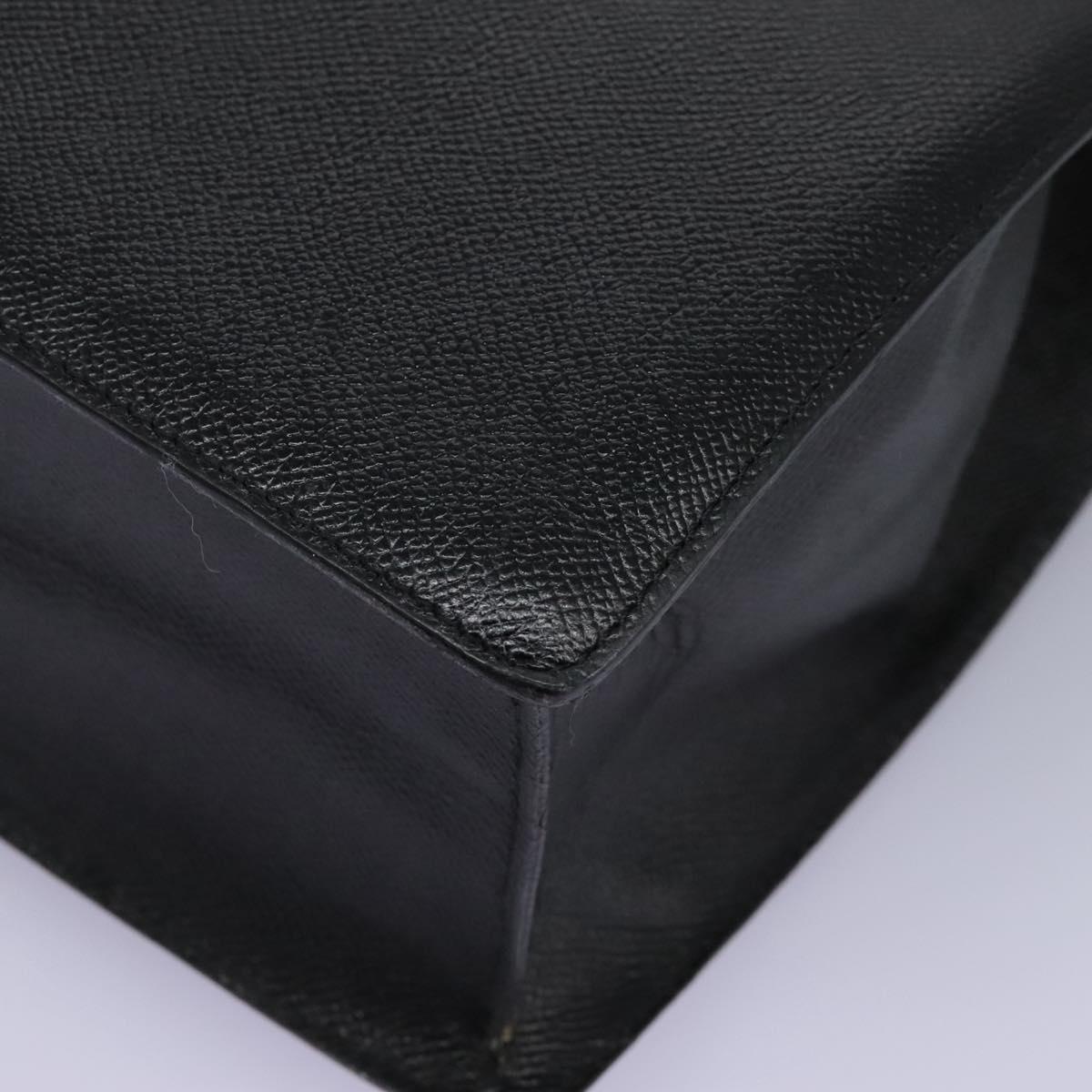 BVLGARI Hand Bag Leather Black Auth 113988