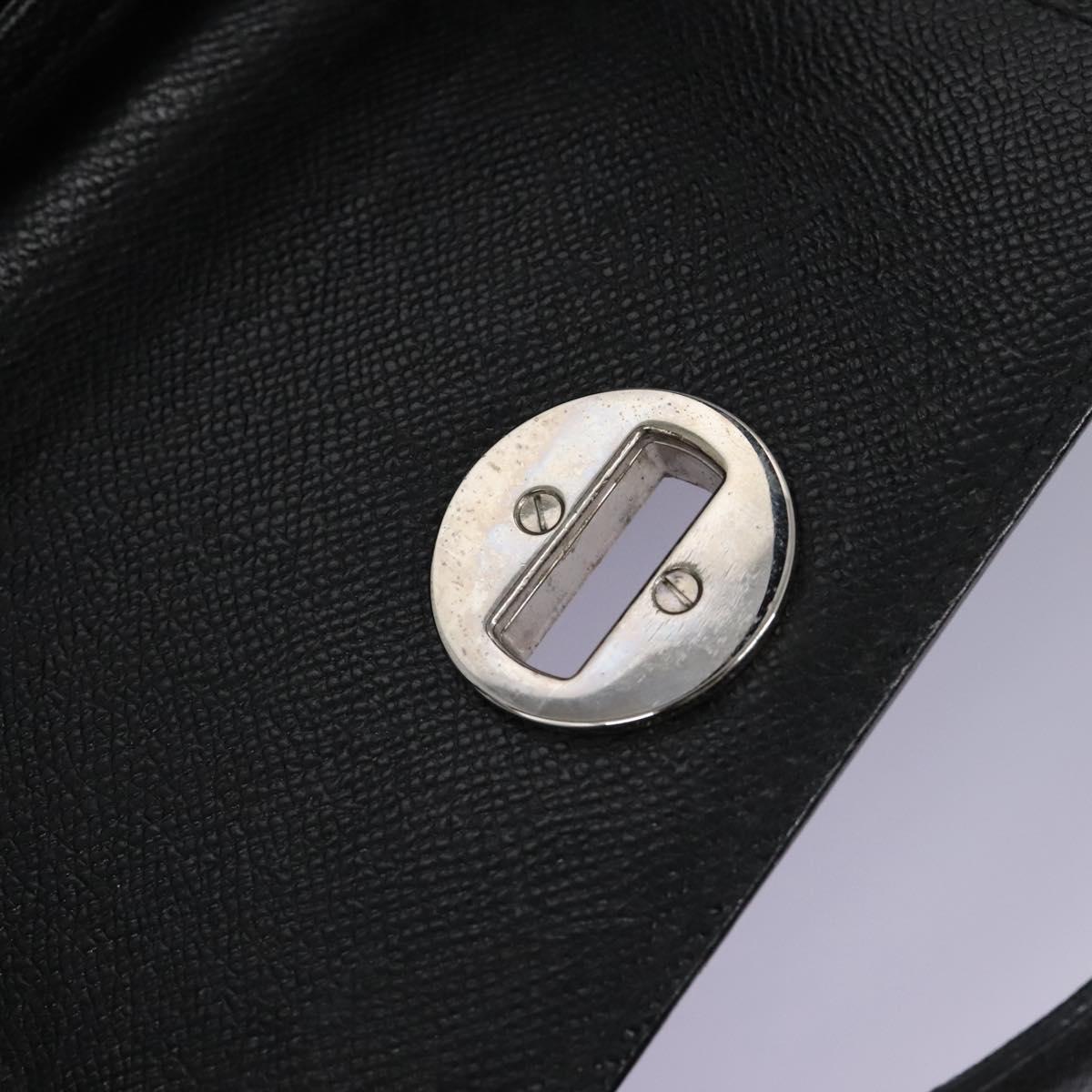 BVLGARI Hand Bag Leather Black Auth 113988