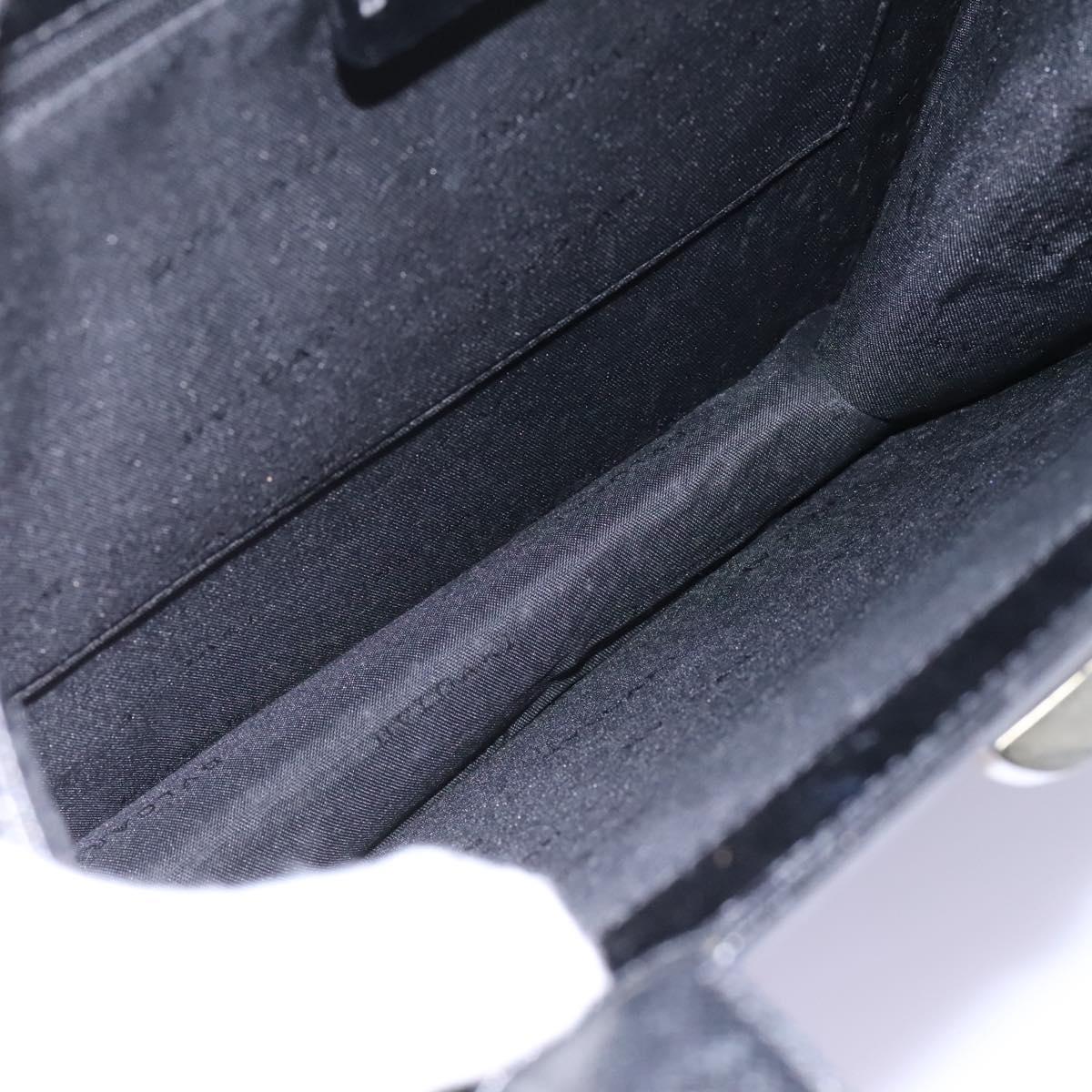 BVLGARI Hand Bag Leather Black Auth 113988