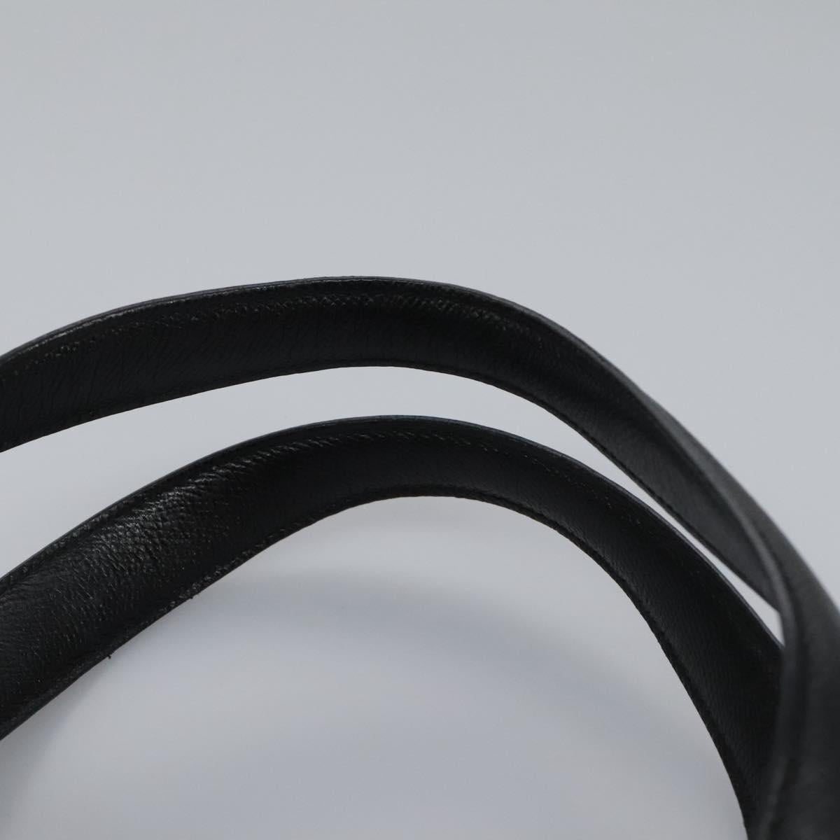 BVLGARI Hand Bag Leather Black Auth 113988