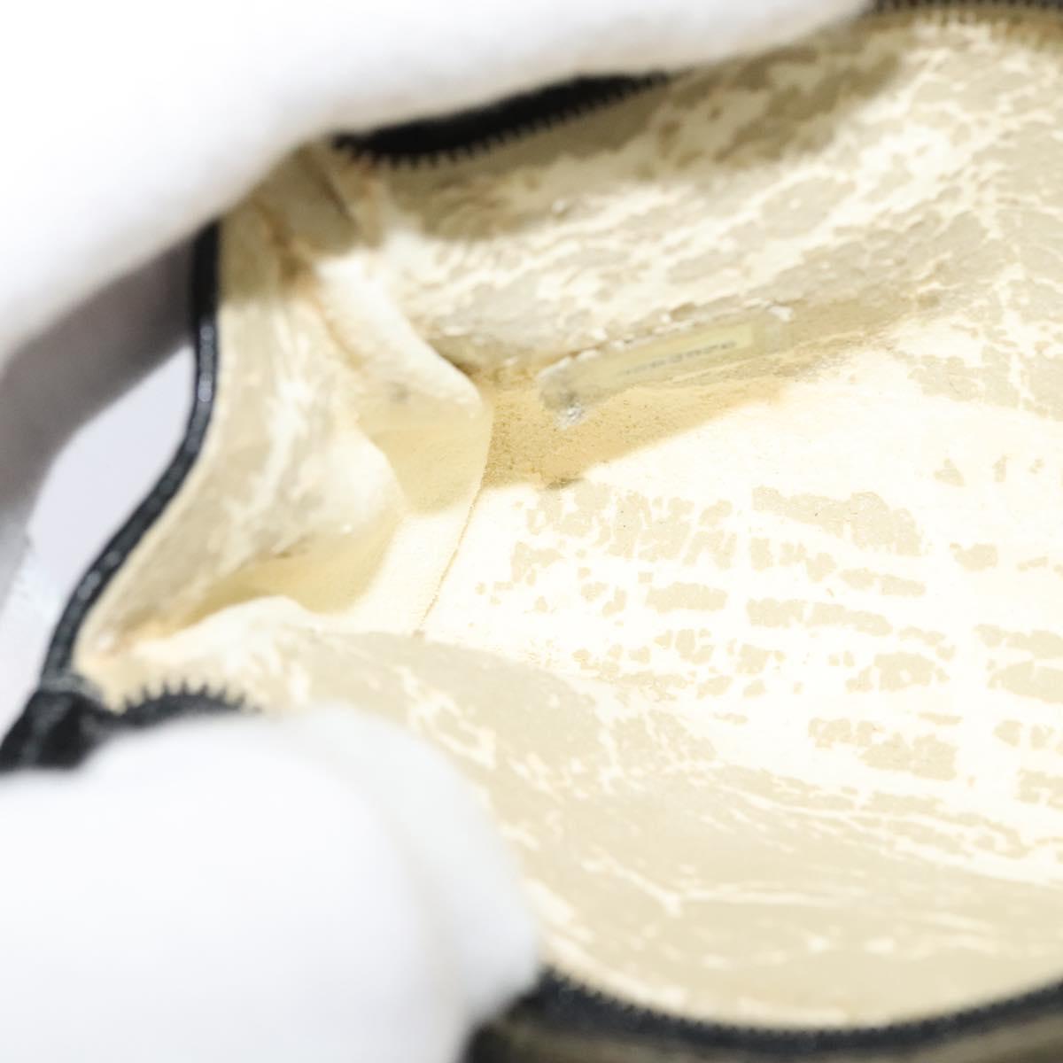 CHANEL COCO Mark Pouch Caviar Skin Black Gold CC Auth 114009