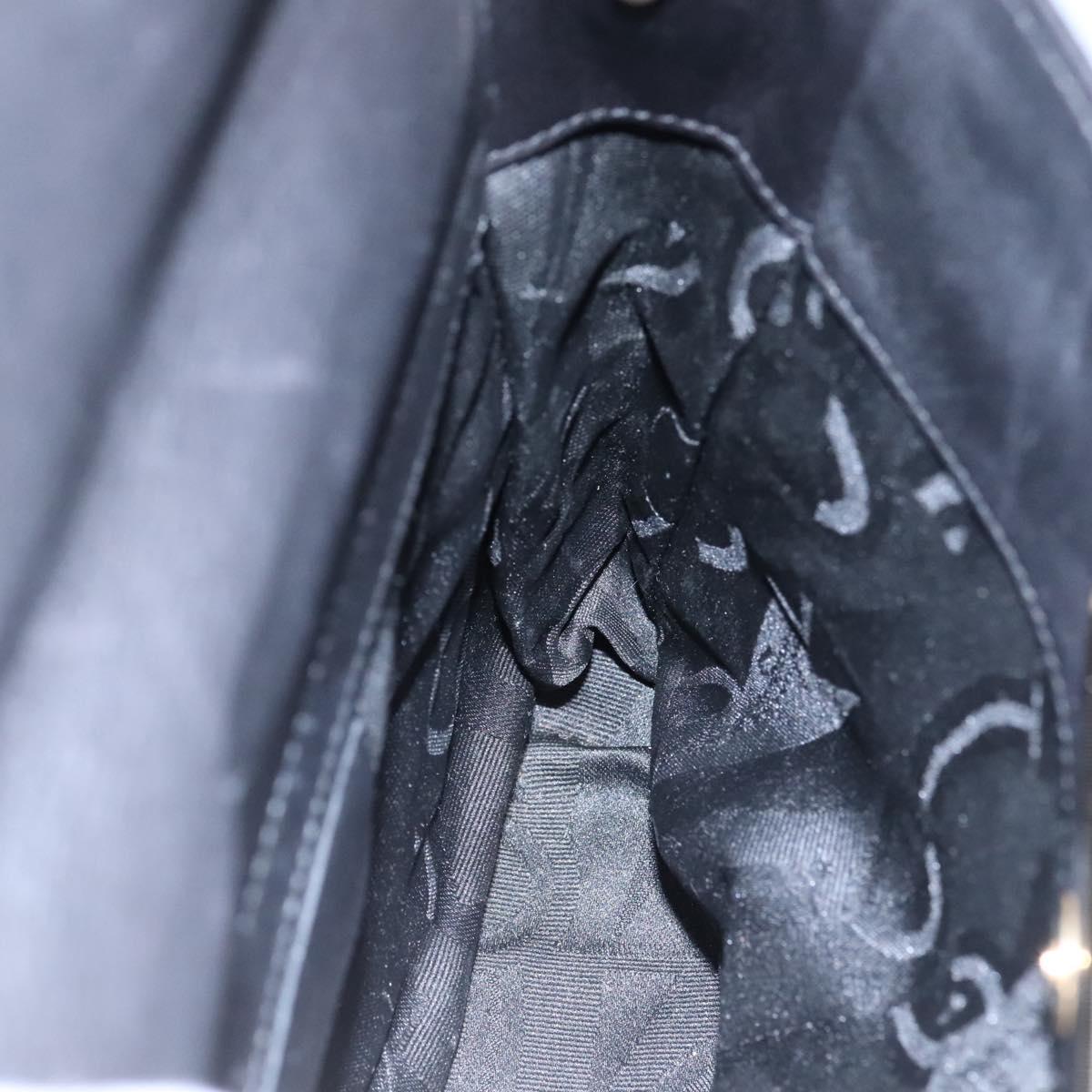 Salvatore Ferragamo Hand Bag Leather 2way Black Gold Auth 114037