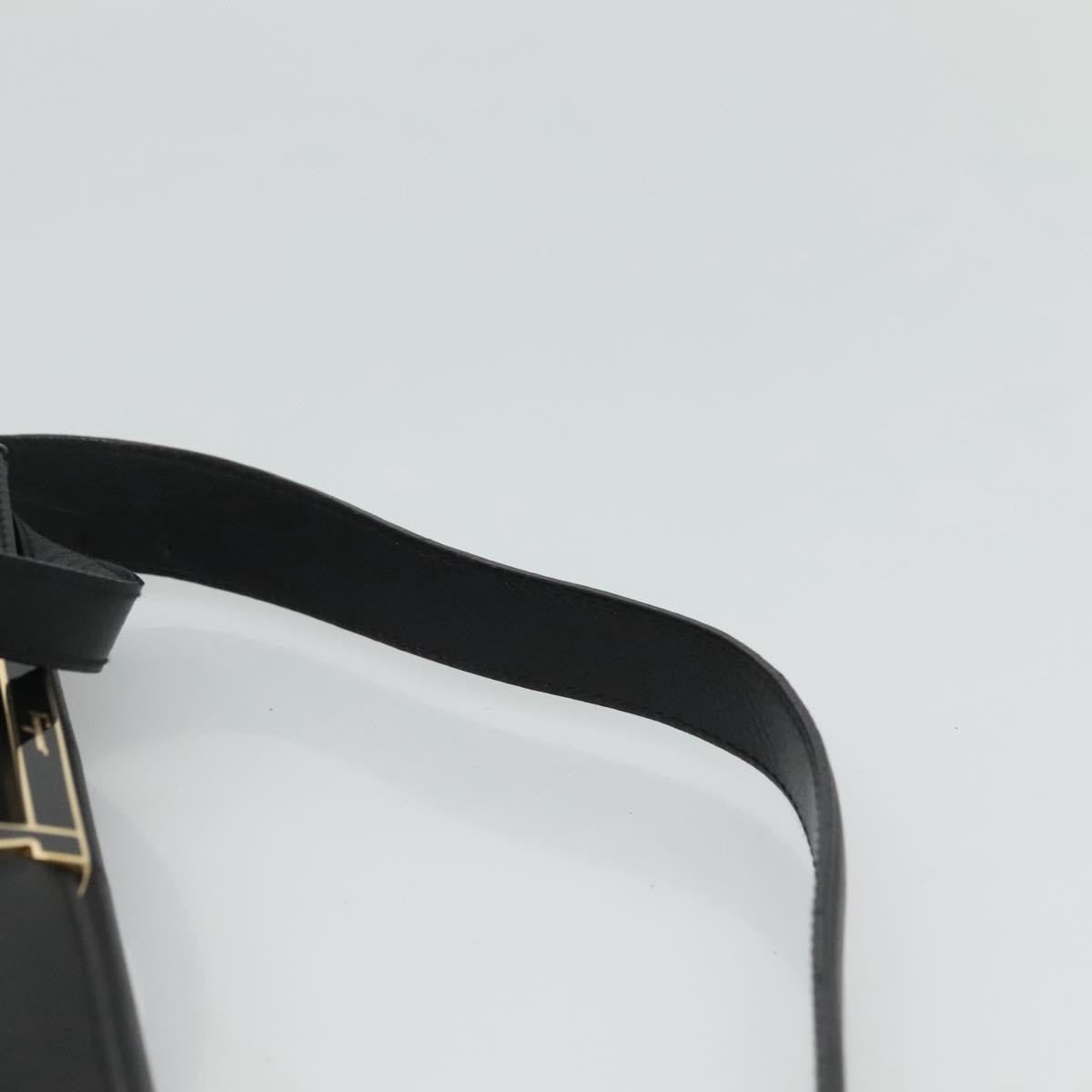 Salvatore Ferragamo Hand Bag Leather 2way Black Gold Auth 114037