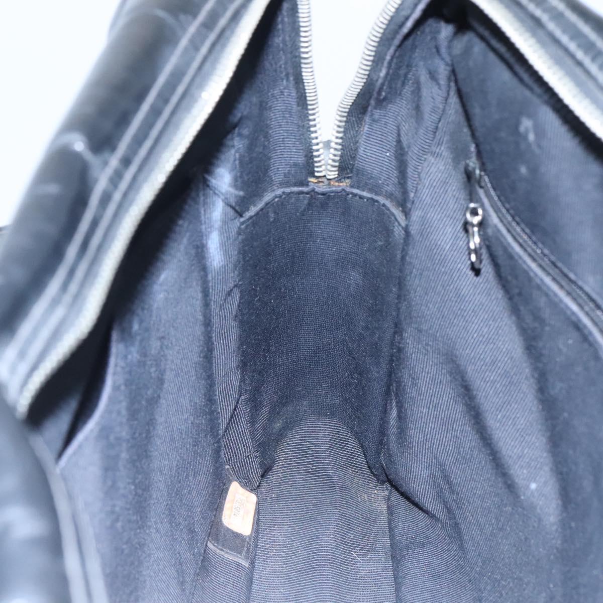 CHANEL Matelasse Shoulder Bag Patent leather Black Gold CC Auth 114045