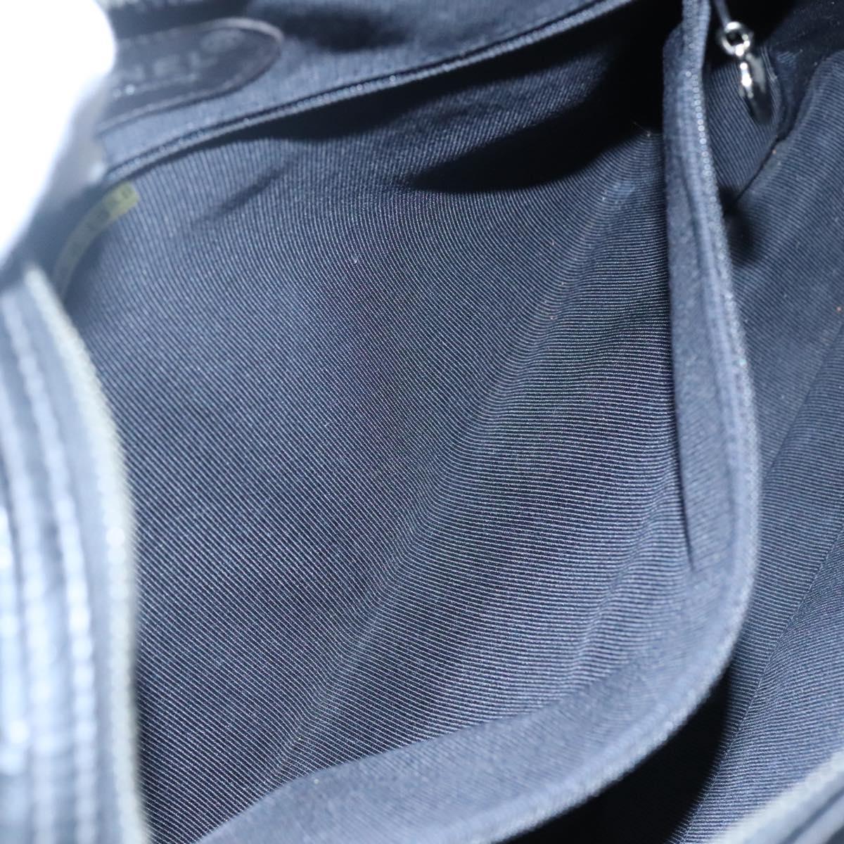 CHANEL Matelasse Shoulder Bag Patent leather Black Gold CC Auth 114045