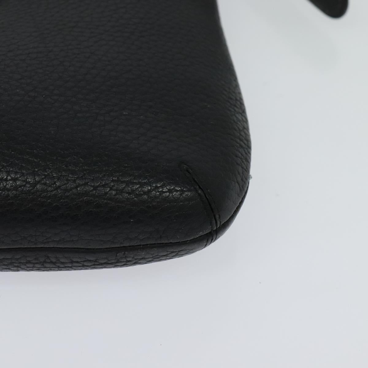 LOEWE Shoulder Bag Leather Black Auth 114108