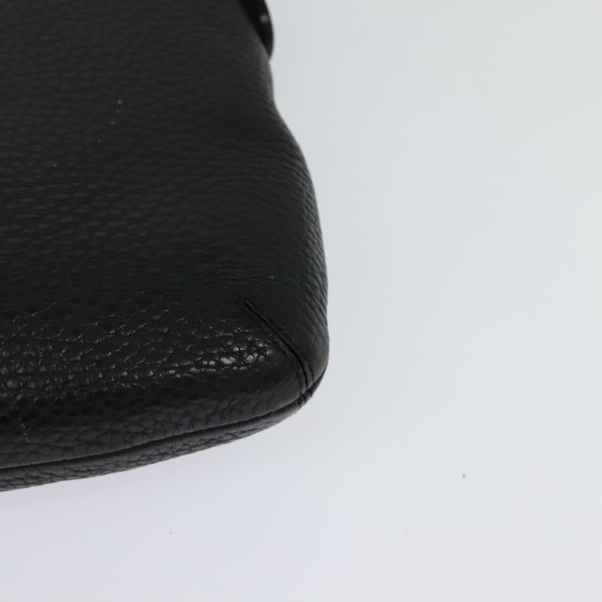 LOEWE Shoulder Bag Leather Black Auth 114108