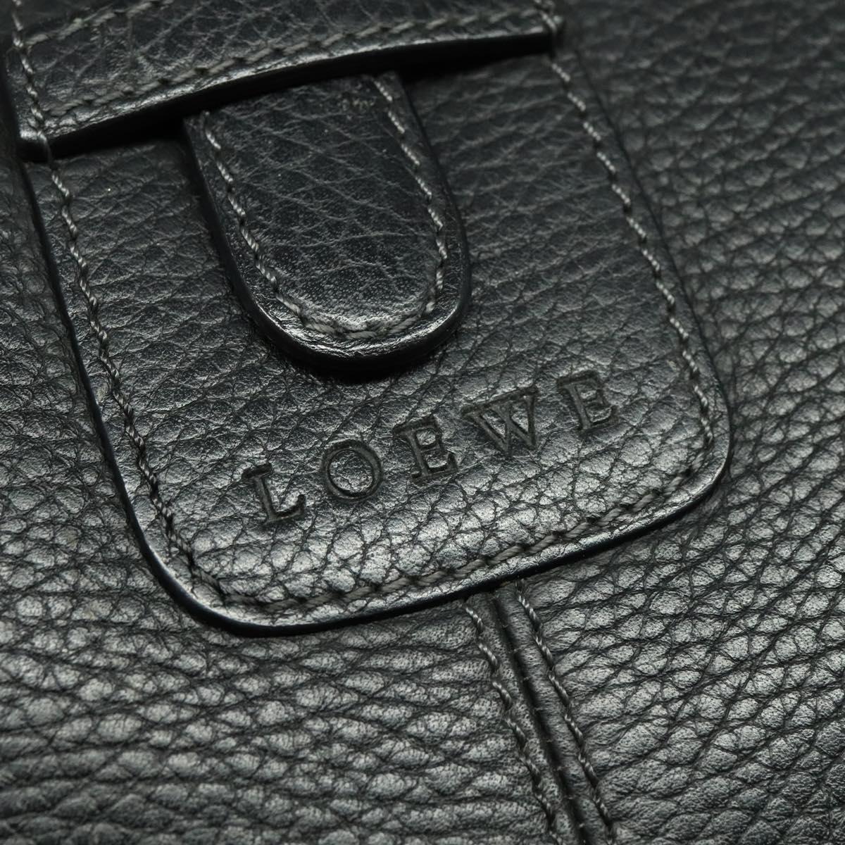LOEWE Shoulder Bag Leather Black Auth 114108