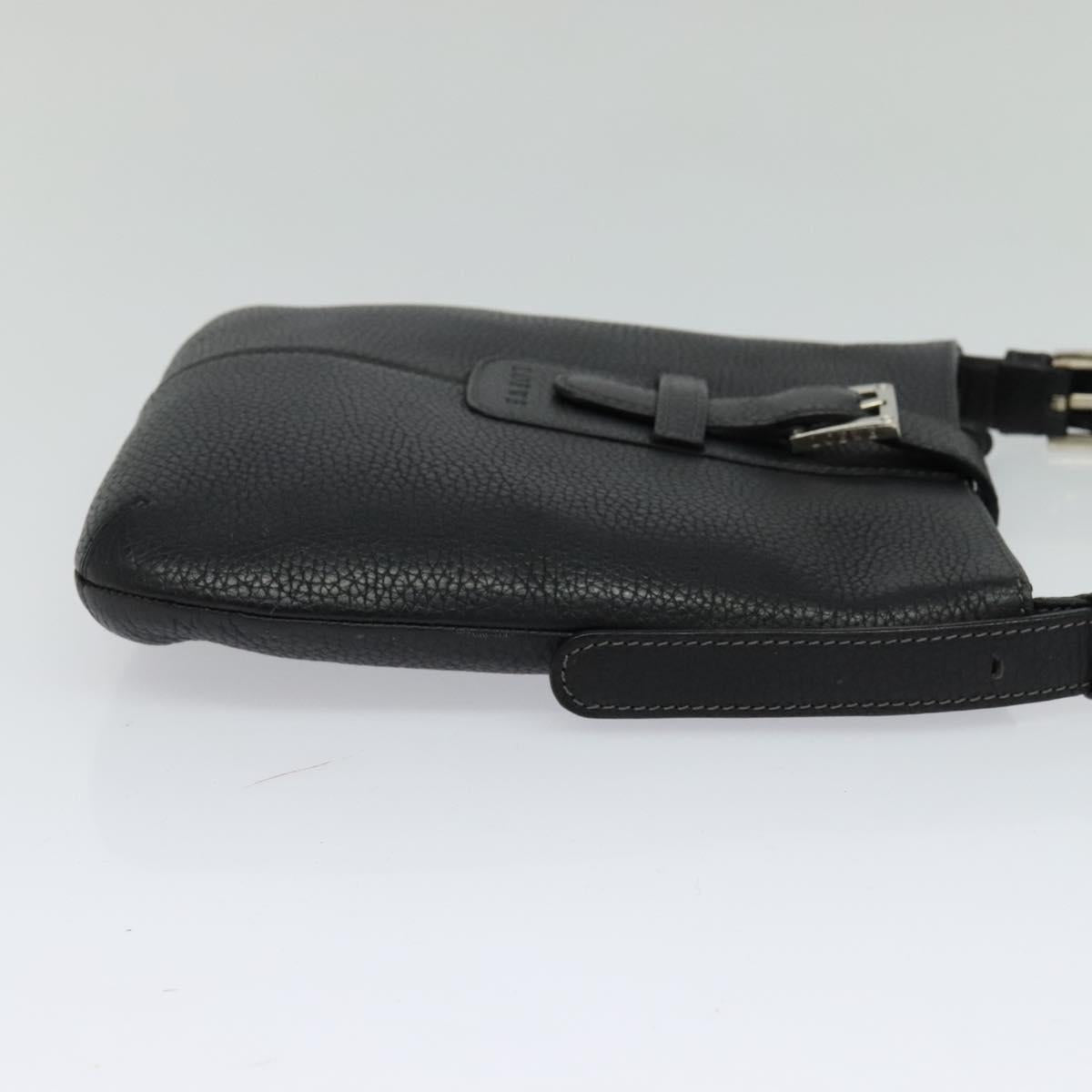 LOEWE Shoulder Bag Leather Black Auth 114108