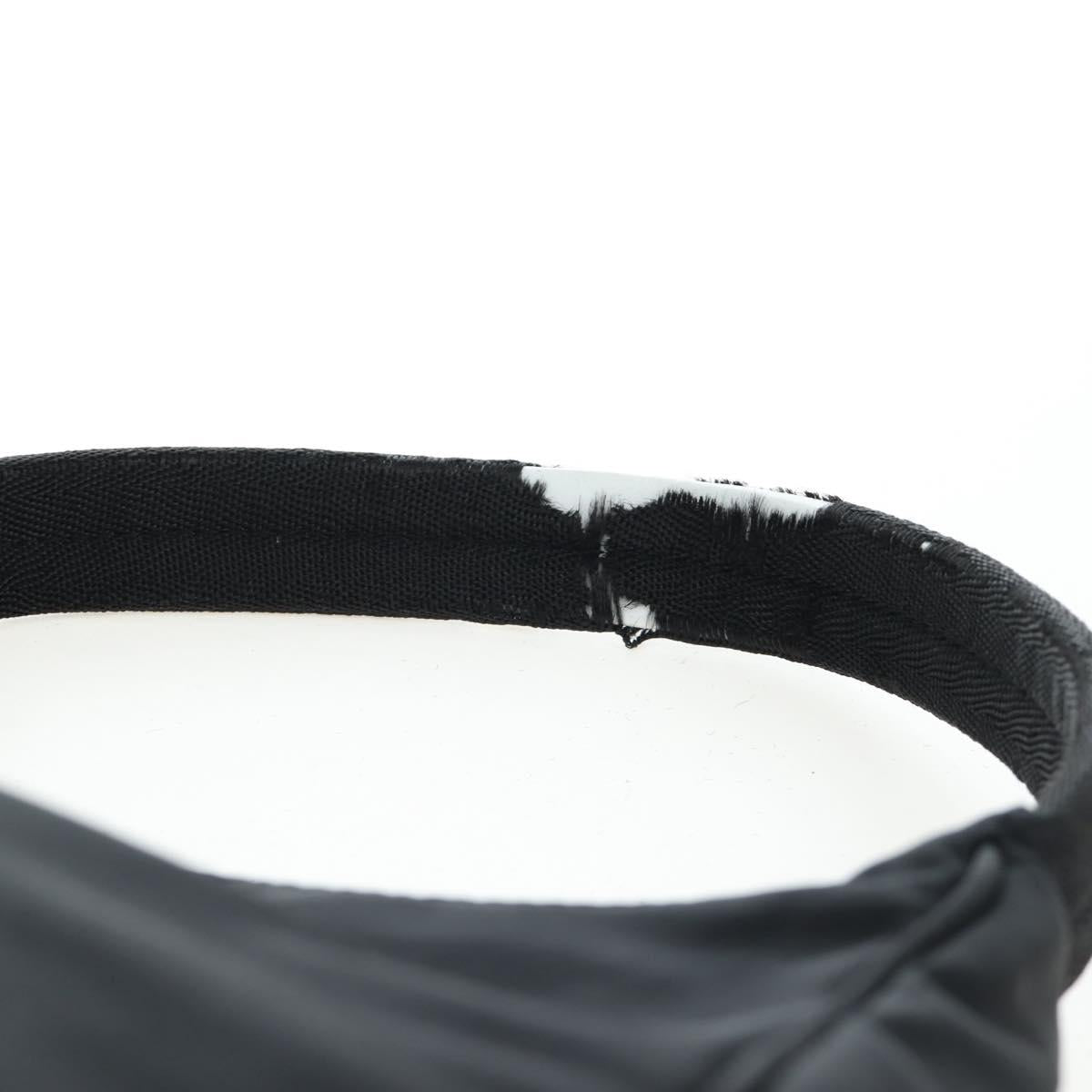 PRADA Hand Bag Nylon Black Silver Auth 144143